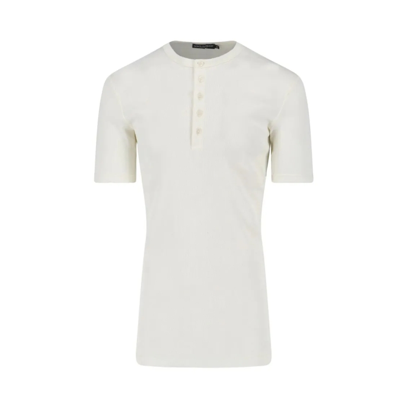 Dolce&Gabbana T-Shirt Minimalist White T-Shirt With Crew Neckline White