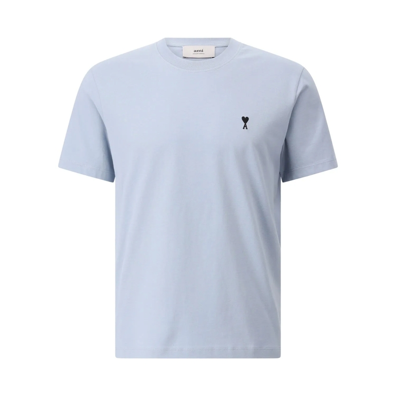AMI Paris T-Shirt T-Shirt mit Logo Hellblau