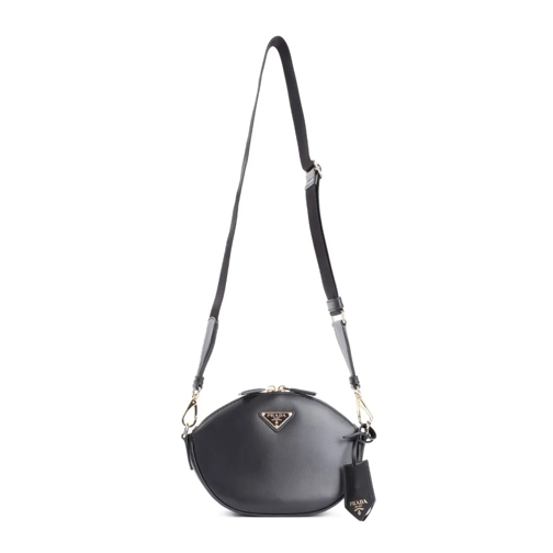 Prada Black Calf Leather Bandoliera Bag Black Schultertasche