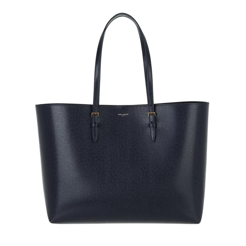 Saint Laurent Medium Tote Bag Leather Blue Black Shopper
