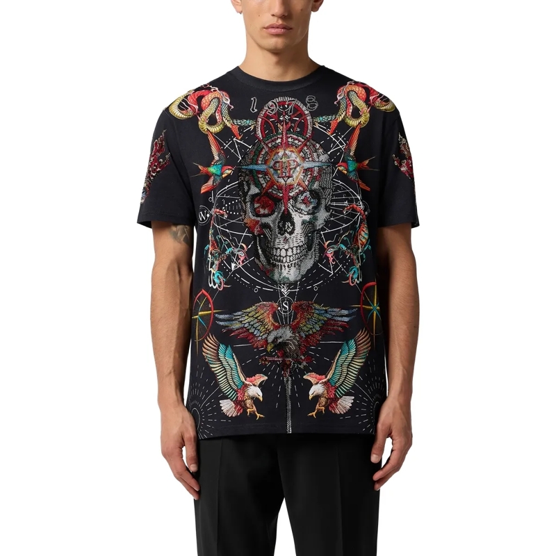 Philipp Plein T-Shirt Round Neck T-Shirt Tattoo Stones schwarz(Image 3)