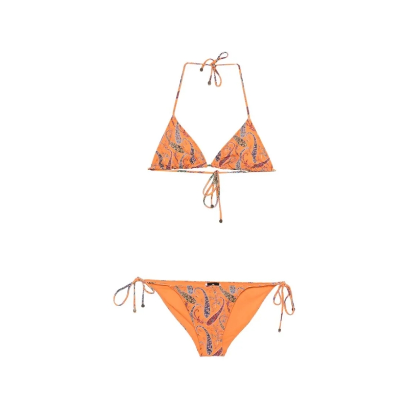 Etro  Vibrant Paisley Two-Piece Bikini Set Orange