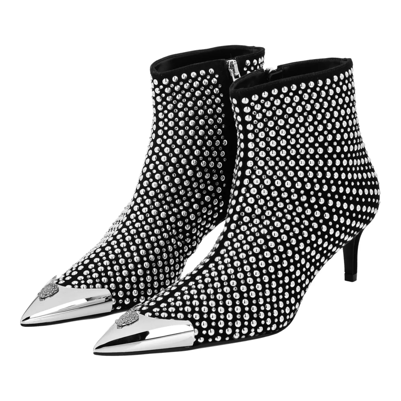 Philipp Plein Stiefel Stiefel Lo-Heels Low Skull Mit Nieten Verziert schwarz