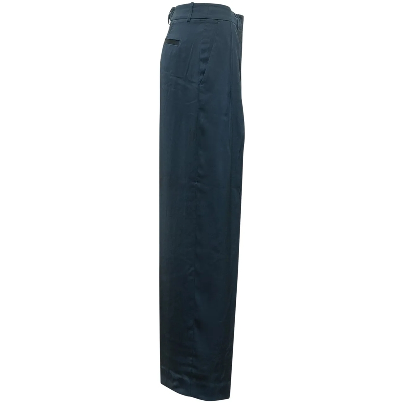 MICHAEL Michael Kors Hose Pantaloni A Gamba Larga In Raso blau(Image 3)