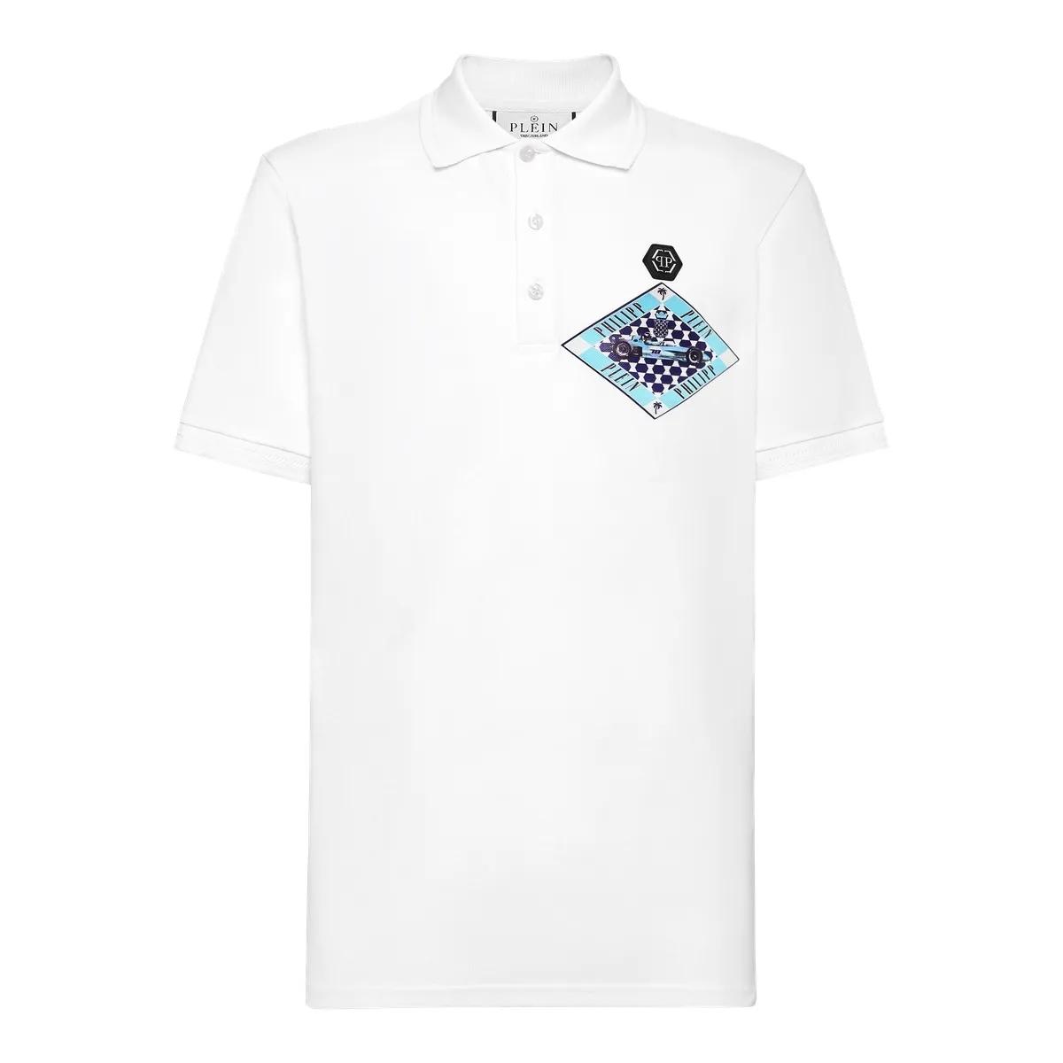 Thumbnail - Philipp Plein - Polo Shirt Ss Cot D Azur - Größe L - weiß