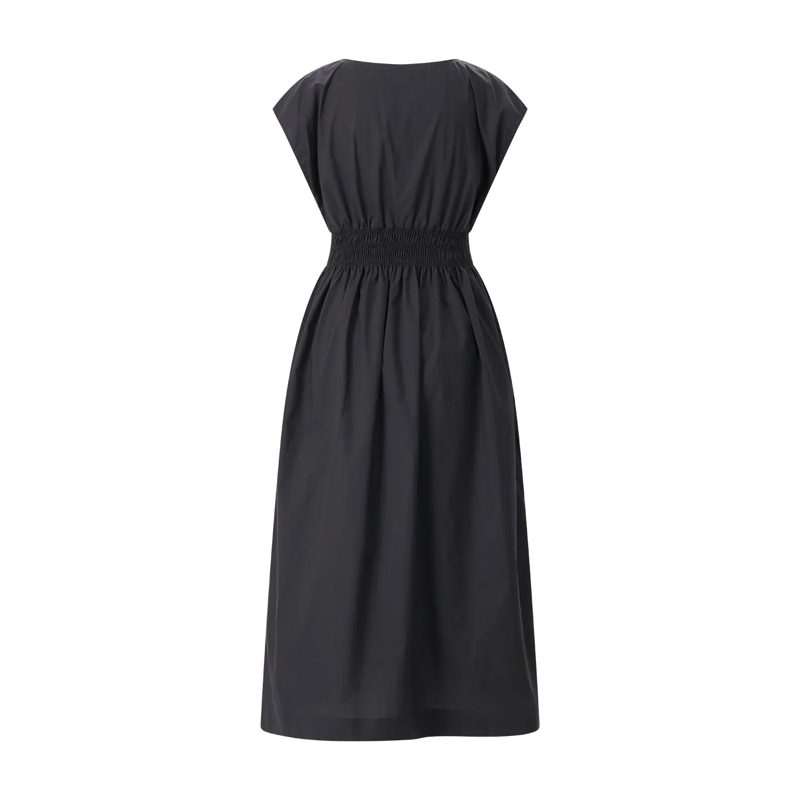 Roberto Collina Maxikleid Midikleid aus Baumwolle schwarz(Image 2)