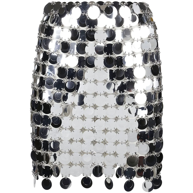 Paco Rabanne Midirock Mini Skirt Metallic silber