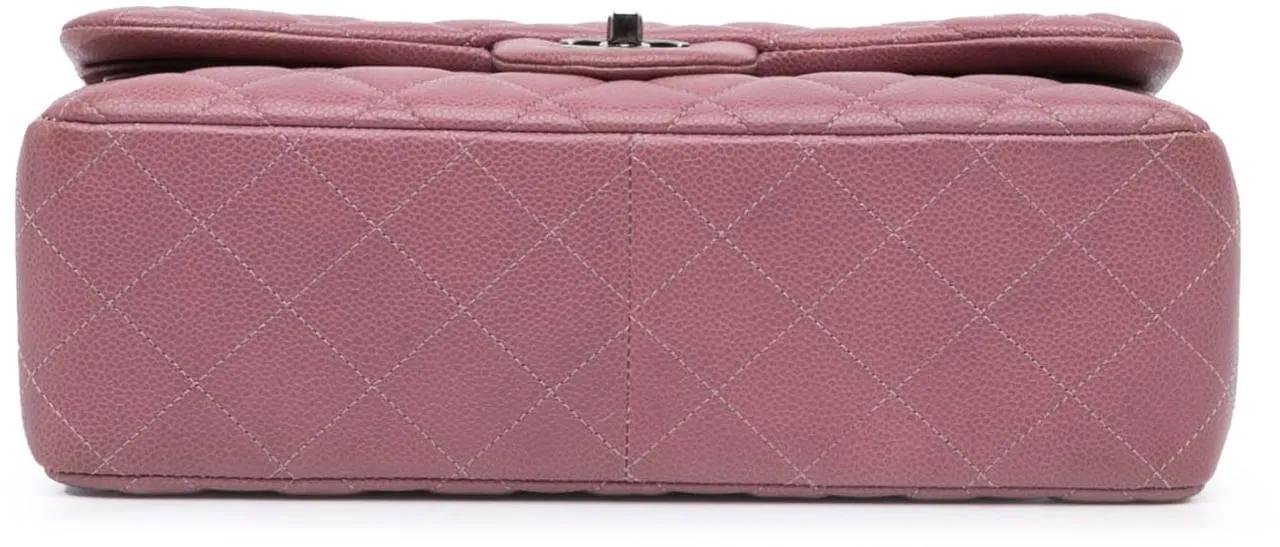 Chanel Shoppers Jumbo Classic Caviar Double Flap in poeder roze