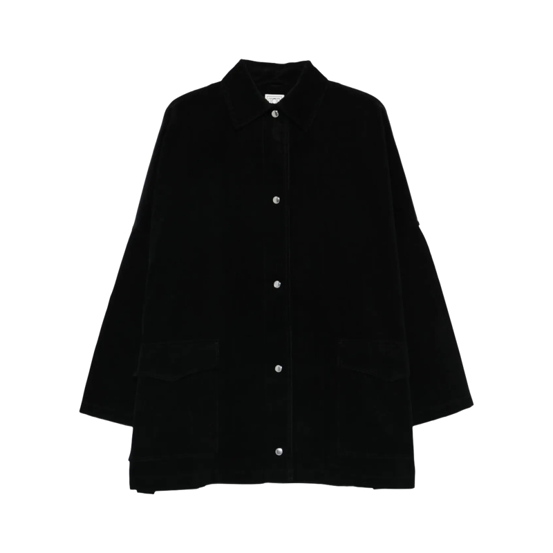TOTEME Übergangsjacke Hemdjacke mit Tasche 001 Black