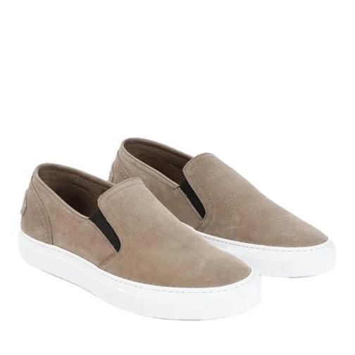 Brioni Beige Sand Suede Leather Slip On Sneakers Brown Low-Top Sneaker