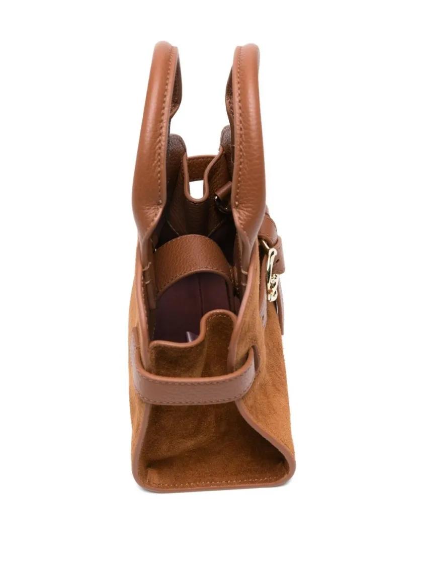Thumbnail - Coccinelle Crossbody Bags - Structured Brown Suede Handbag With Leather Accent - Gr. unisize - in Braun - für Damen