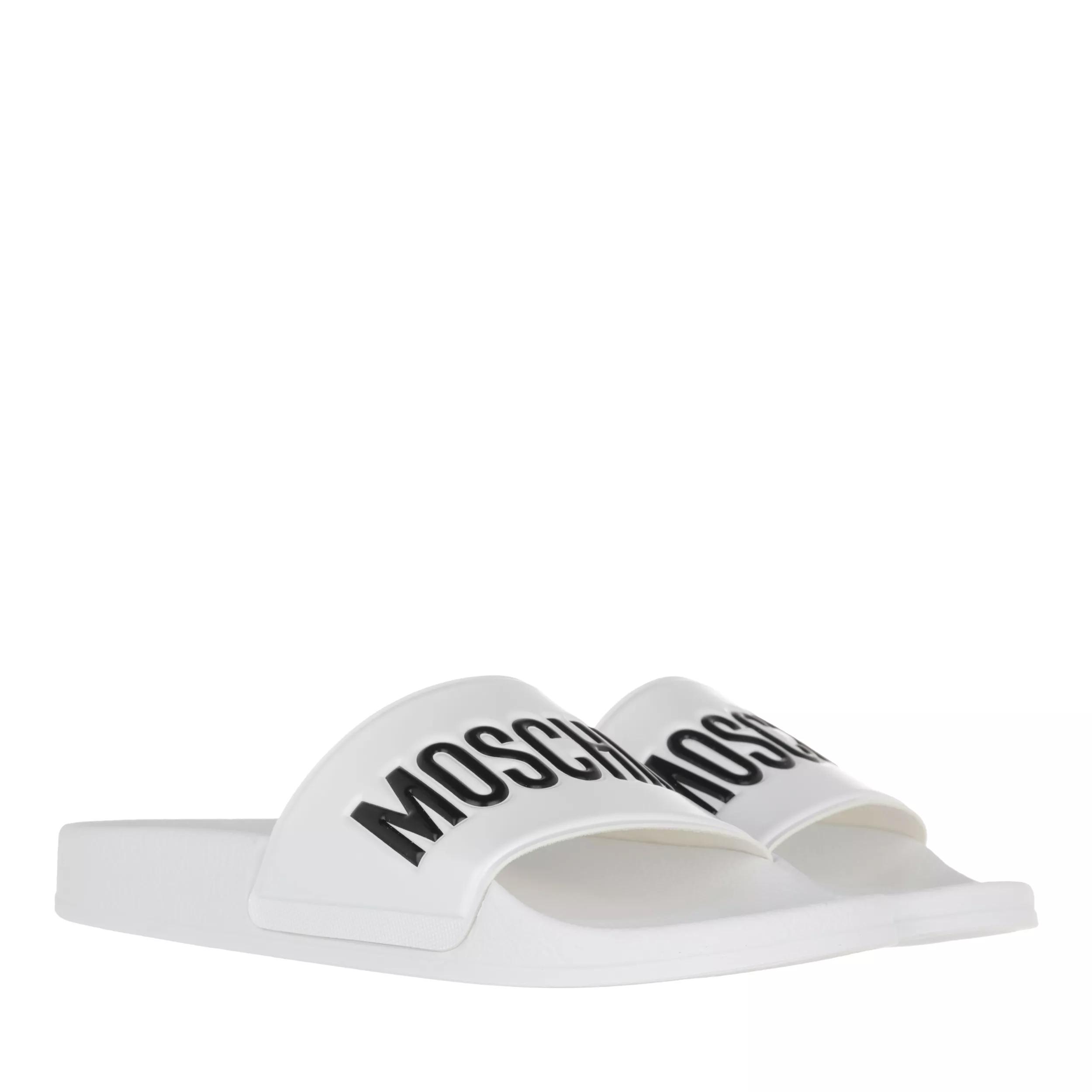 Moschino Slipper & Pantoletten - Sabotd Pool25 Pvc  Logo - Gr. 39 (EU) - in Weiß - für Damen