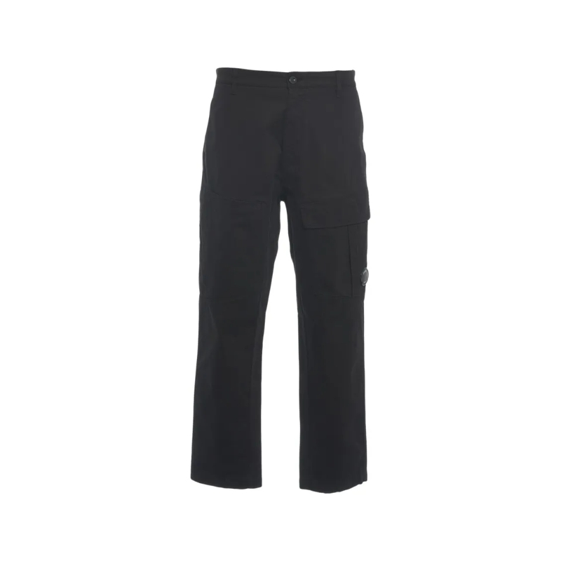 CP Company Anzugshose Straight-Fit Cargo Pants With Logo Patch Black
