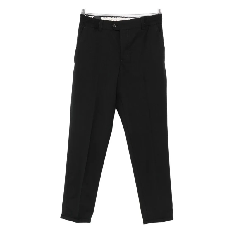 Pt Torino Anzugshose Tailored Black Trousers With Classic Waistband Black