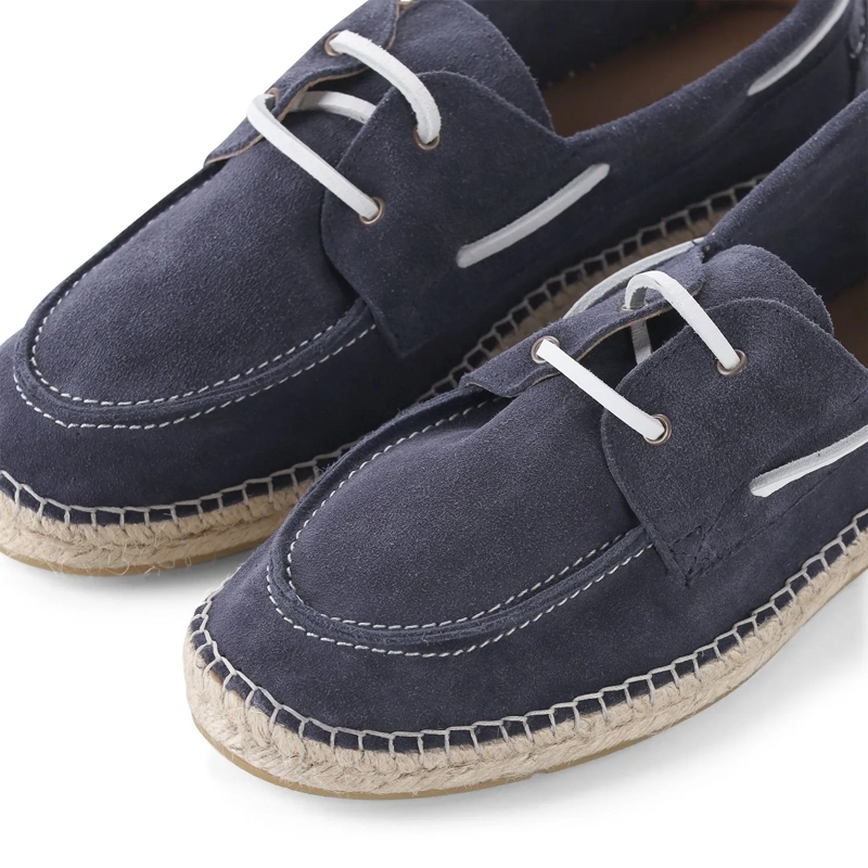 Espadrij l’originale Schnürschuhe Slipper Navire aus Veloursleder blau(Image 4)