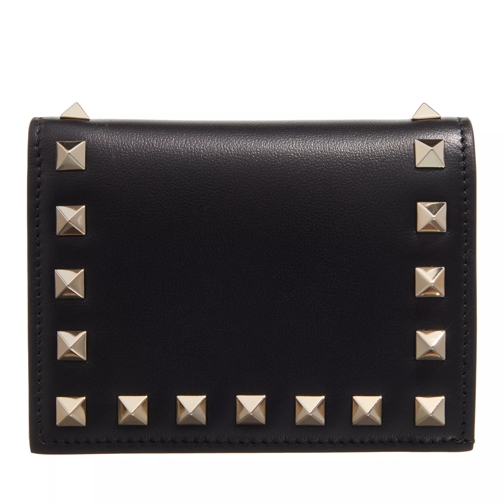 Valentino Garavani Rockstud Small Wallet Black Tvåveckad plånbok