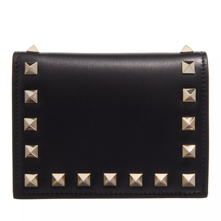 Valentino Garavani Rockstud Small Wallet Black Bi Fold Portemonnaie