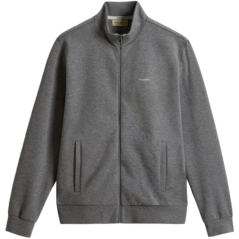 Woolrich Gilet Logo Interlock Track grau