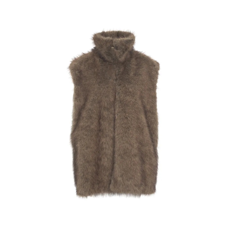 LIU JO  Sleeveless Faux Fur Gilet Brown