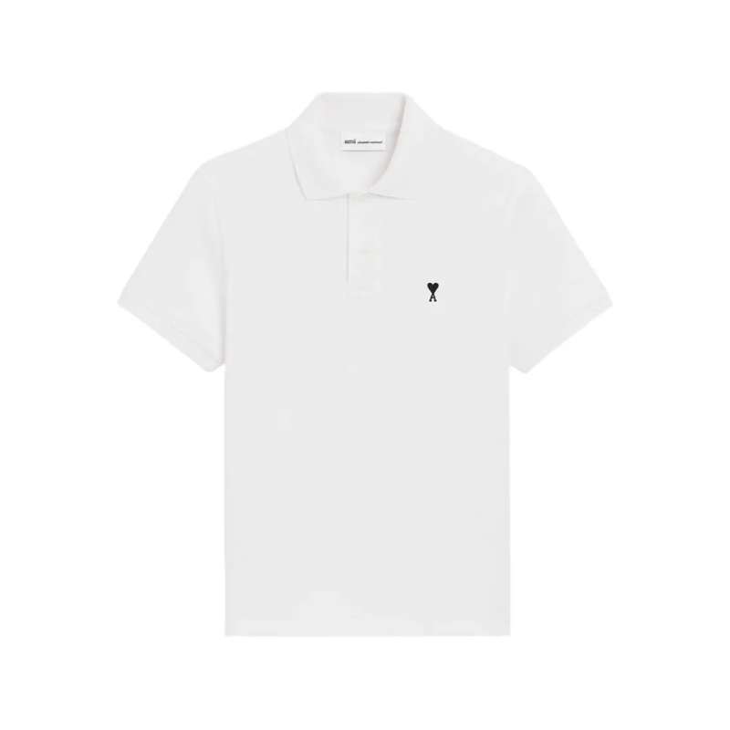 AMI Paris Polohemd Cotton Piqué Polo Shirt White