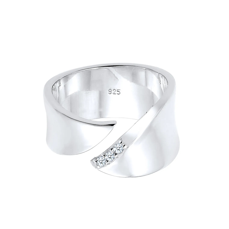 Elli Diamantring Ring Wickelring Diamant (0.045 ct.) 925 Silber weiss(Image 2)