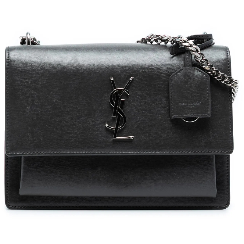 Saint Laurent Schultertasche Medium Smooth Leather Monogram Sunset Crossbody schwarz