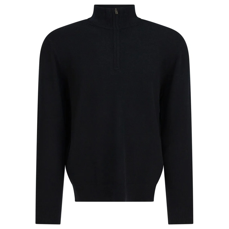 Vince Pullover Cashmere Sweater With Half Zipper Black
