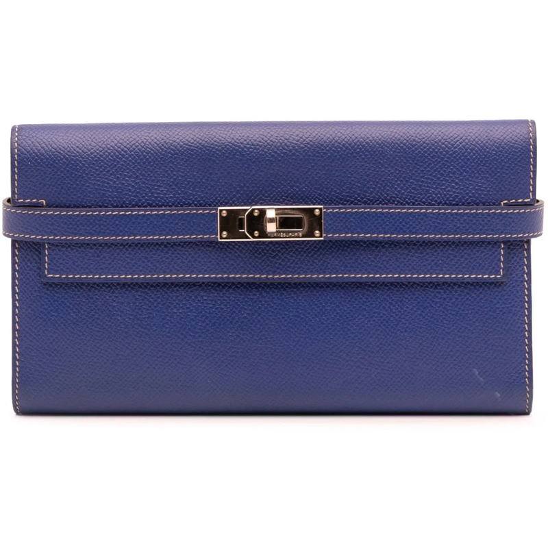 Hermès Porte-monnaie Epsom Kelly Longue Wallet blau