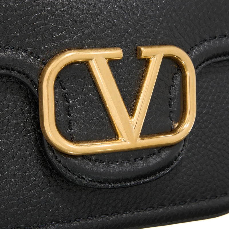 Valentino Garavani Crossbody Bag Shoulder Bag Alltime Brass Logo Nero(Image 5)