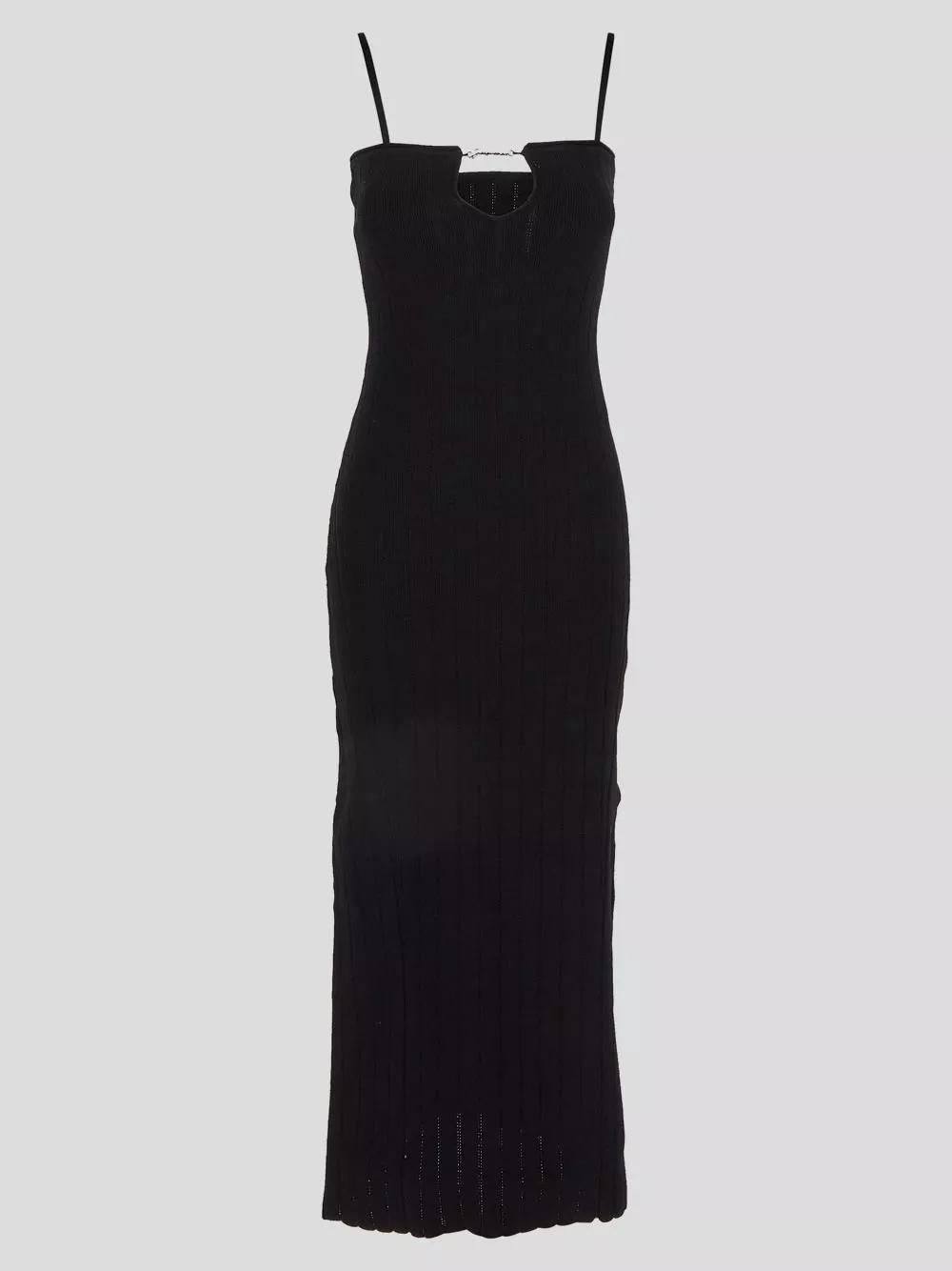 Jacquemus - La Robe Sierra Bretelles Viscose Midi Dress - Größe 38 - schwarz