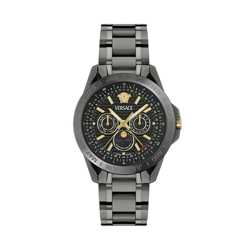 Versace Quarzuhr Multifunktionsuhr Galaxy Moonph.chr (Wc-0K) grau