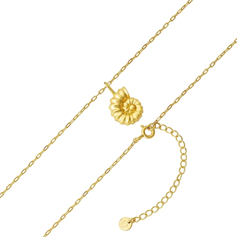 Glanzstücke München Mittellange Halskette Sterling Silber Halskette Muschel gold(Image 3)