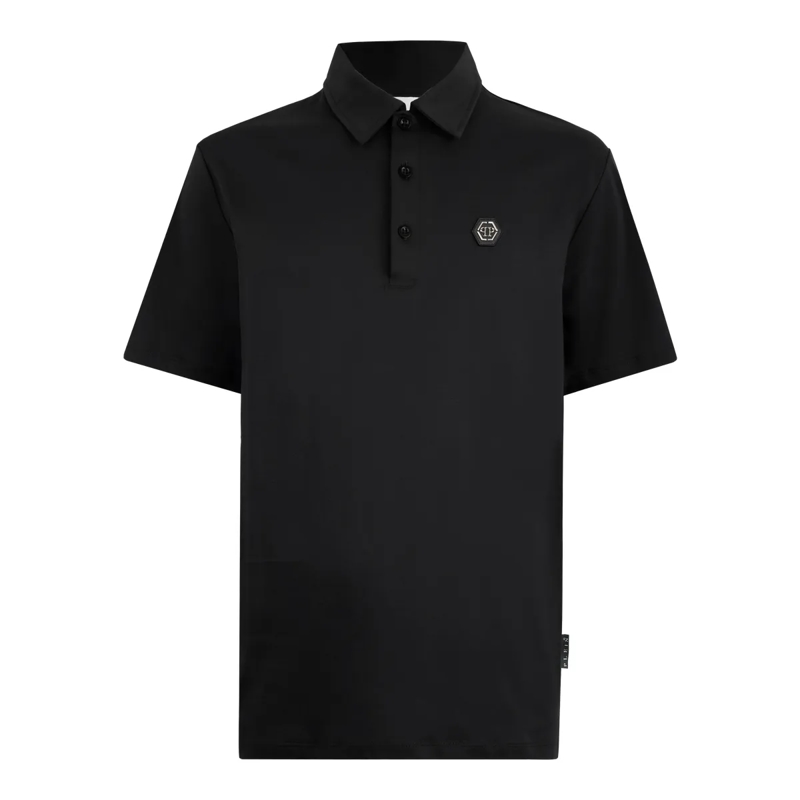 Philipp Plein Top Poloshirt Ss Hexagon schwarz