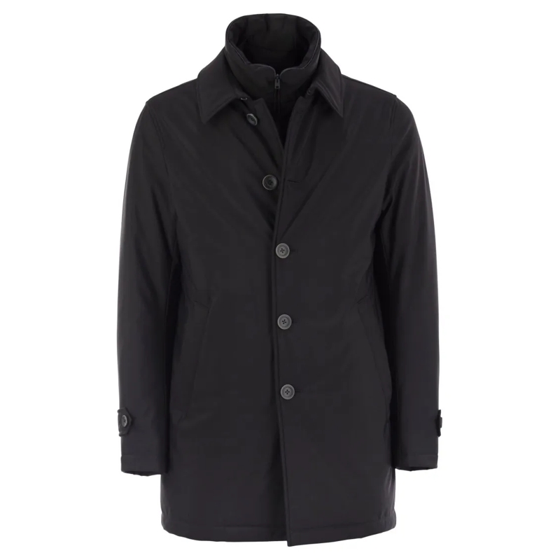 Herno  Long Down Jacket With Buttons Black