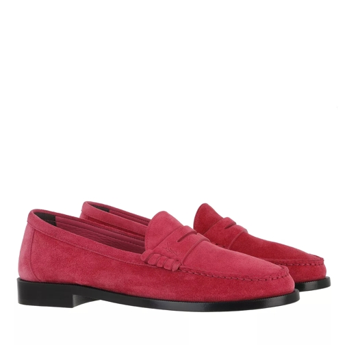 Saint Laurent Le Loafer Monogram Penny Slippers Leather Fuxia Loafer