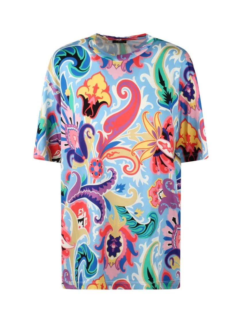 Thumbnail - Etro - Paisley T-Shirt - Größe S - blau