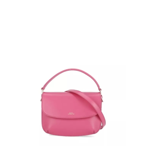 A.P.C. Fuchsia Smooth Leather Shoulder Bag Pink Schultertasche