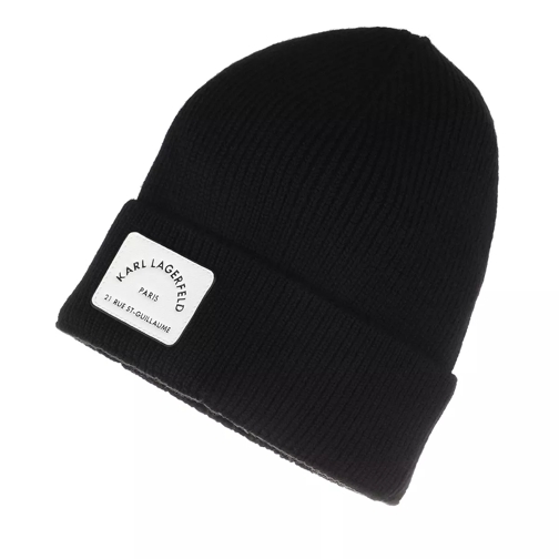 Karl Lagerfeld Rue St Guillaume Beanie Black Wool Hat