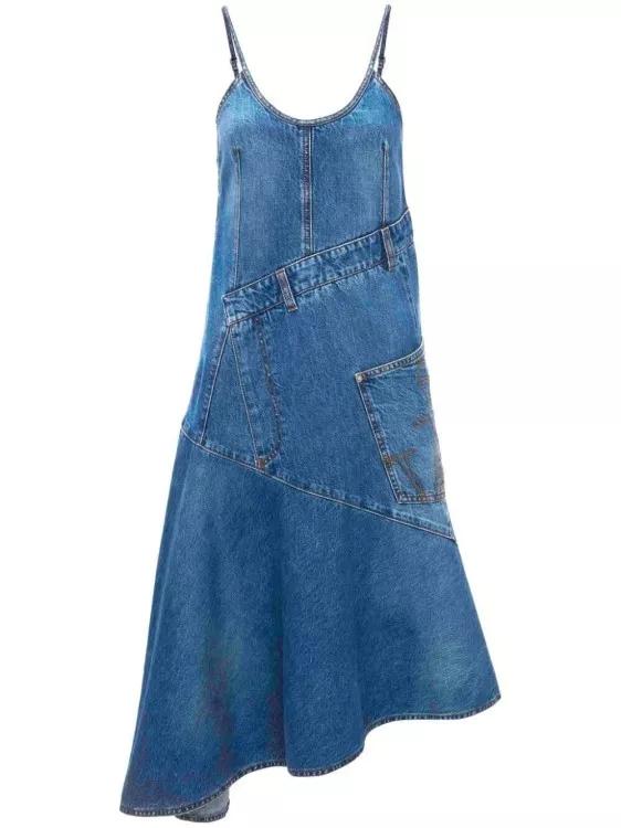 J.W.Anderson - Asymmetric Cotton Denim Dress - Größe 6 - blue