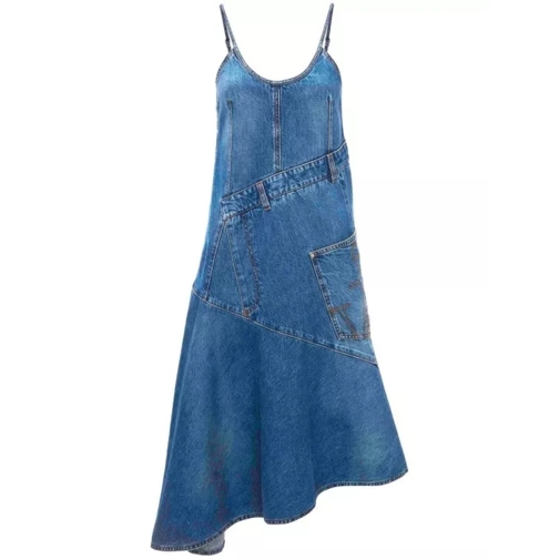 J.W.Anderson Asymmetric Cotton Denim Dress Blue 