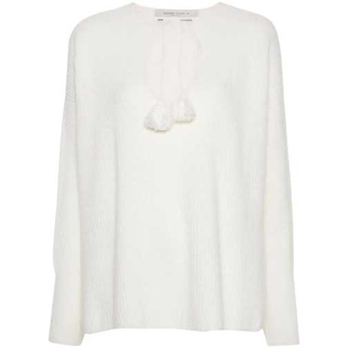 Golden Goose Mary Lou Beige Sweater White Pullover