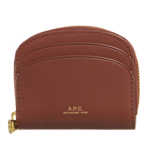 A.P.C. Coin Wallet Compact Demi-Lune Mini Hazelnut