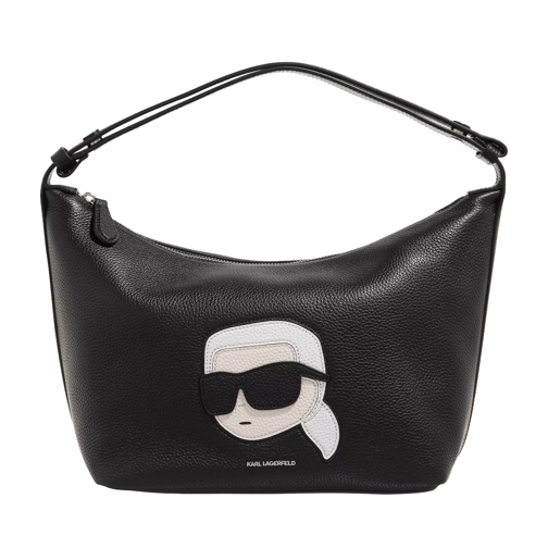 Karl Lagerfeld Ikonik 2.0 Lea Zip Sb Grainy Black Hobo Bag