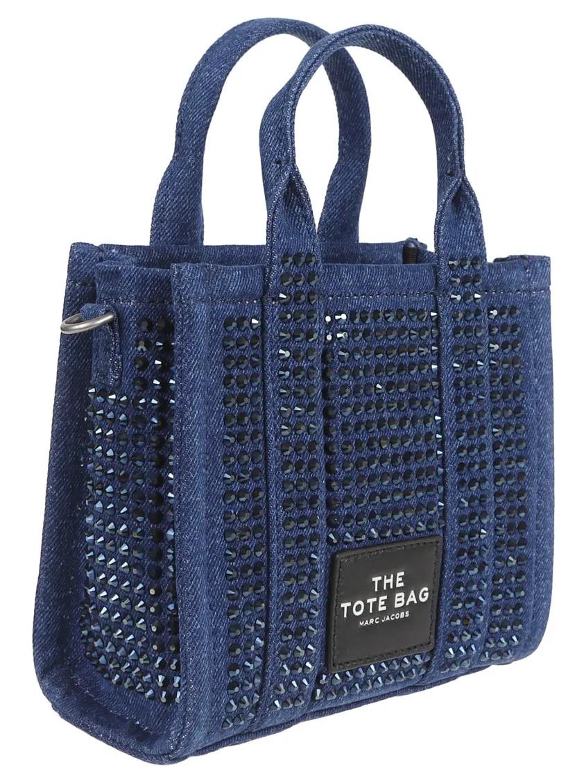 Marc Jacobs Shoppers & Totes Cotton Denim Tote With Crystal Embellishments in blauw
