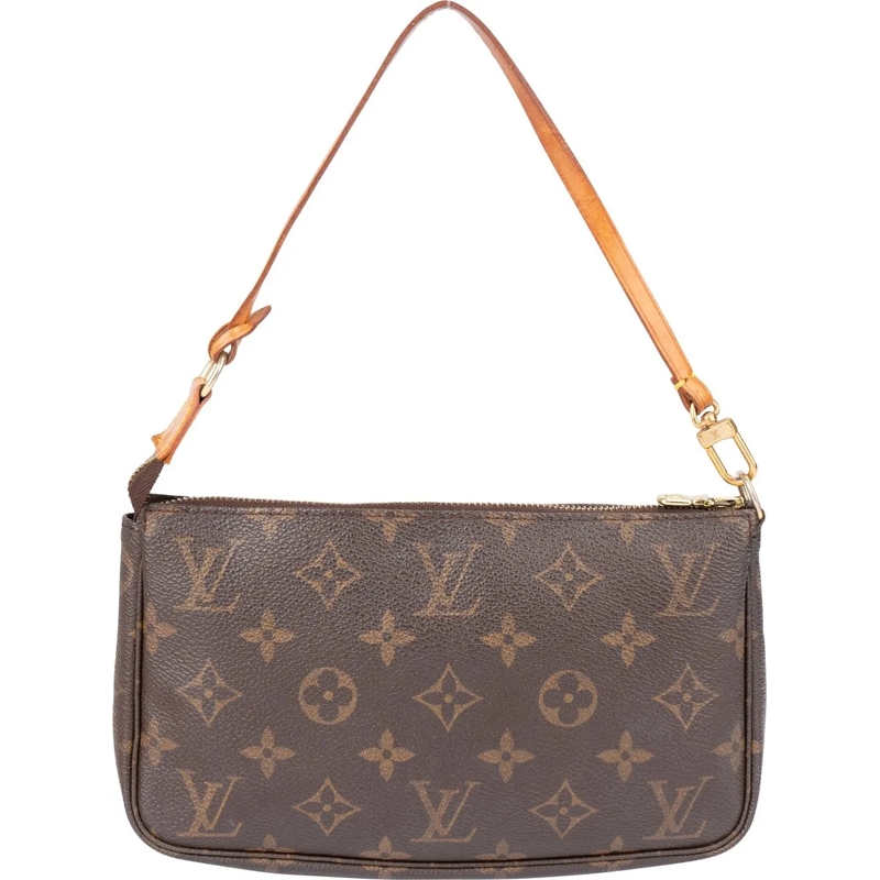 Louis Vuitton Schultertasche Louis Vuitton Canvas Monogram Pochette Accessoire  braun