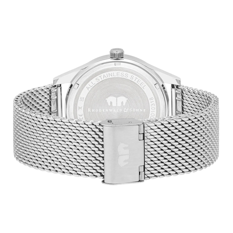 Rhodenwald & Söhne Automatikuhr Herren Armbanduhr Vintage Edelstahl silber(Image 4)