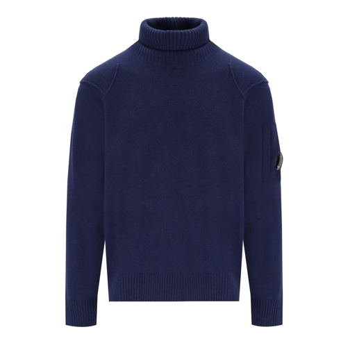 CP Company Trui met col C.P.COMPANY ESTATE BLUE ROLLKRAGENPULLOVER blau