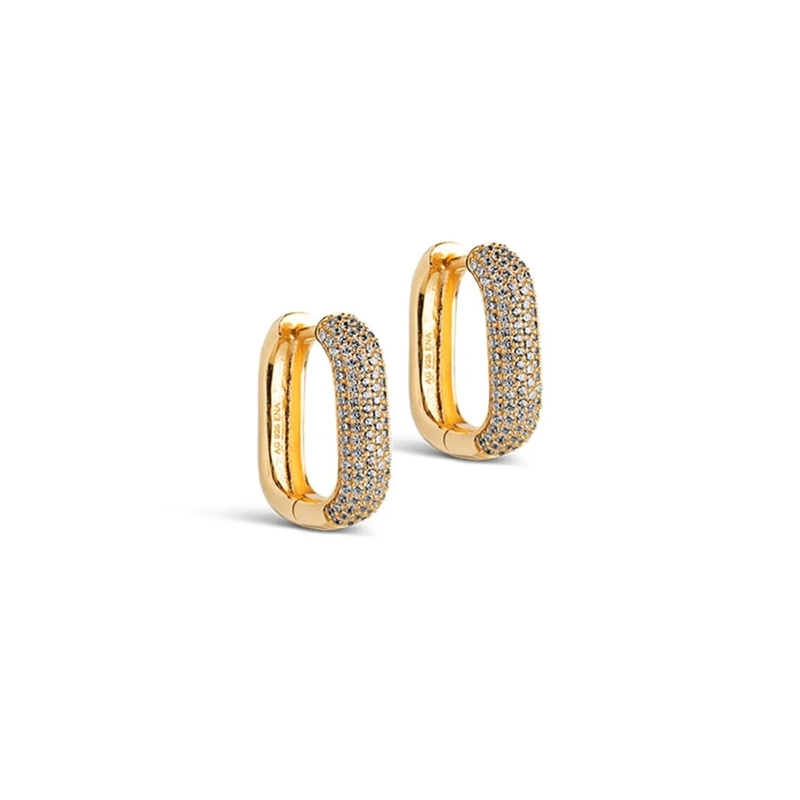ENAMEL Copenhagen Créoles Sparkling Square Ohrringe Gold