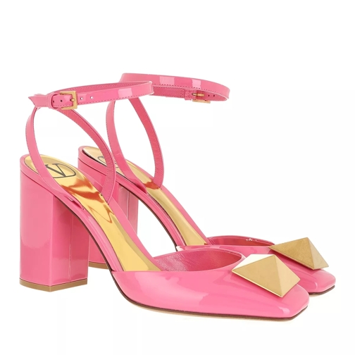 Valentino Garavani Ankle Strap Block Heels Feminine Pink Pump