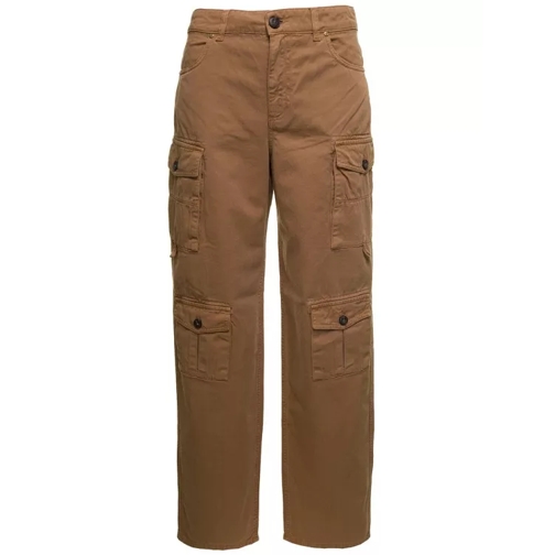 Pinko Beige 'Cargo' Pants Eight-Pocket Style In Cotton D Brown Cargo-byxor